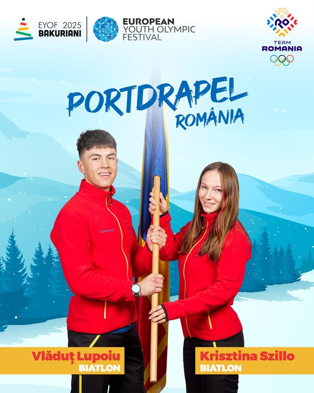 Biatlonistii Kisztina Sillo si Vladut Lupoiu vor purta drapelul Romaniei la deschiderea FOTE