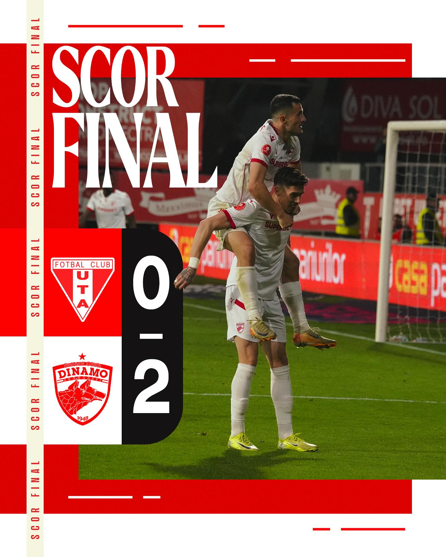 Superliga Dinamo invinge UTA in deplasare