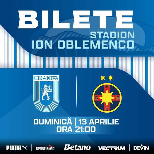 Universitatea Craiova a pus in vanzare biletele pentru derby ul cu FCSB