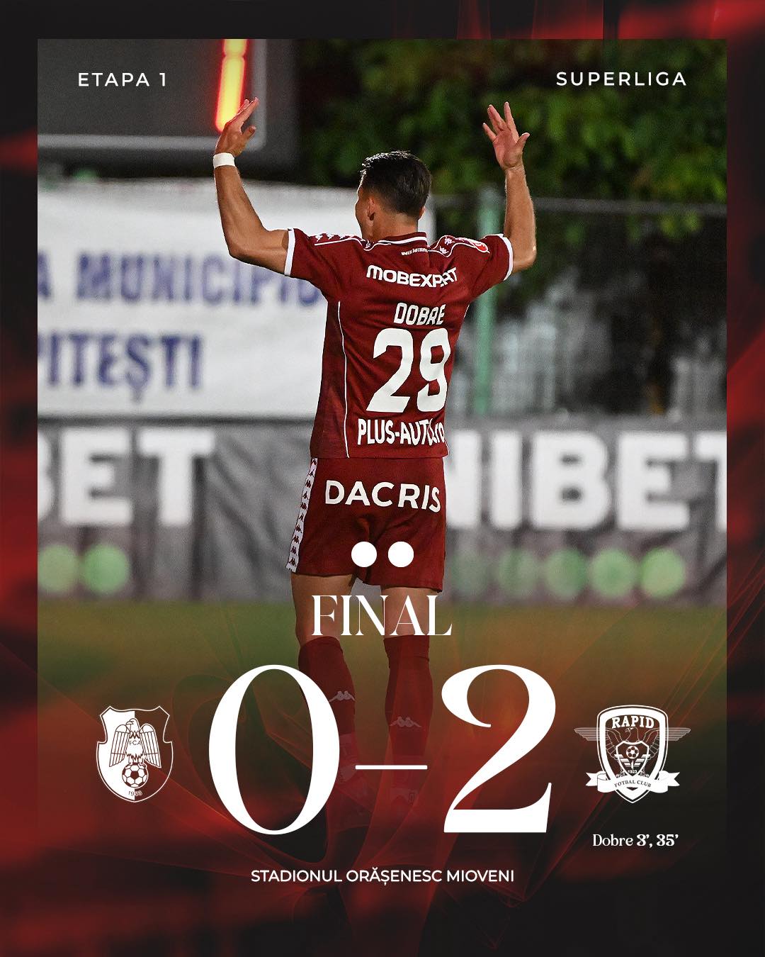 Superliga Rapid Bucuresti invinge FC Arges in deplasare