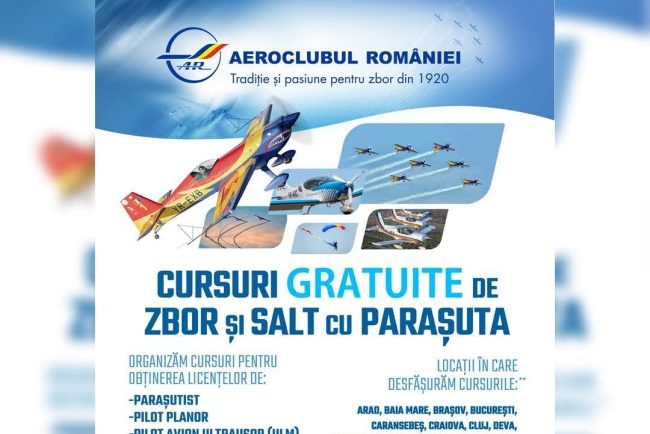 Aeroclubul Romaniei lanseaza cursuri gratuite de zbor