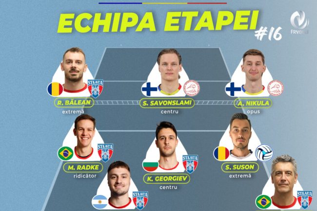 Steaua Bucuresti domin echipa etapei a 16 a din Divizia A1 la volei masculin
