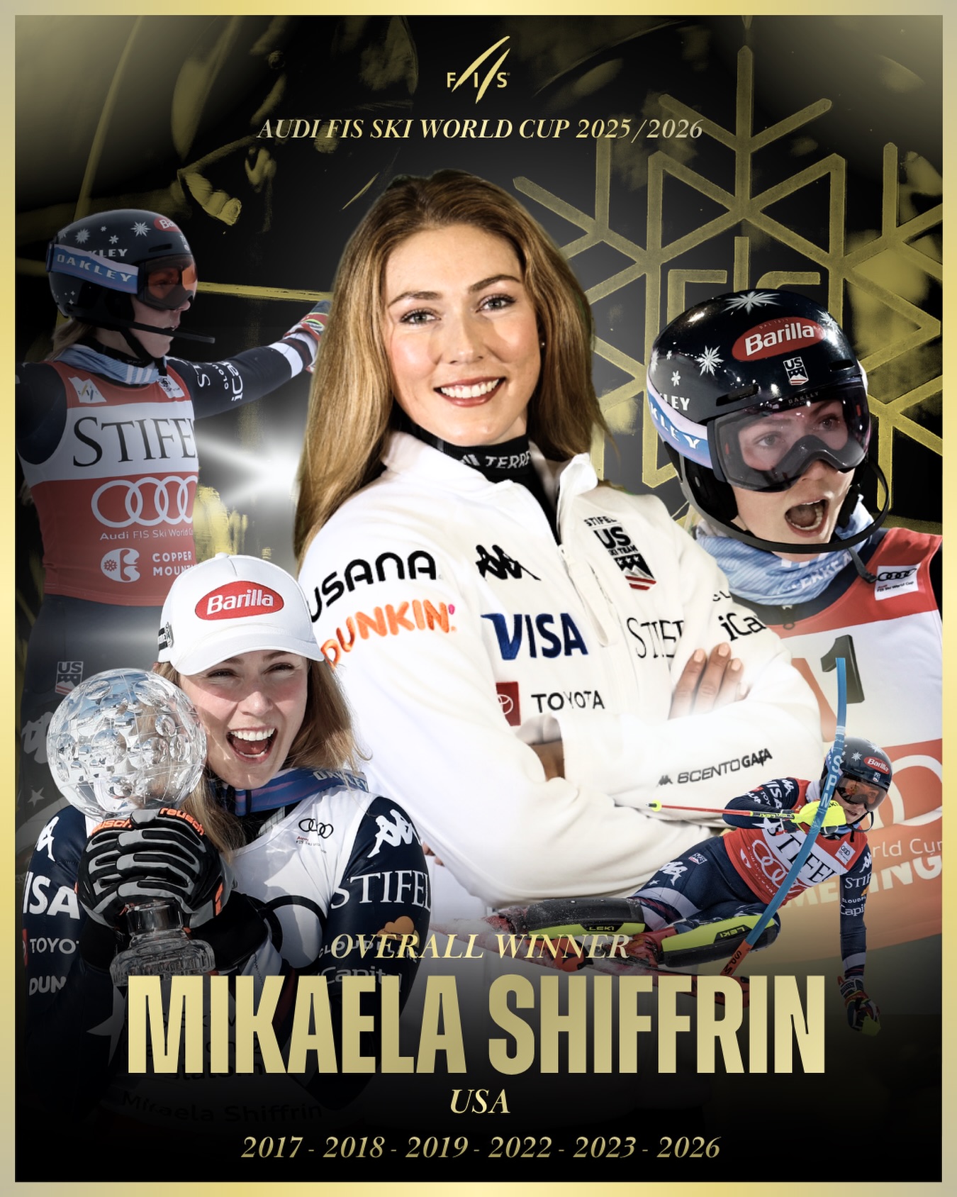 Mikaela Shiffrin castiga al saselea titlu general in Cupa Mondiala la schi alpin egaland astfel recordul Annei Moser Proll