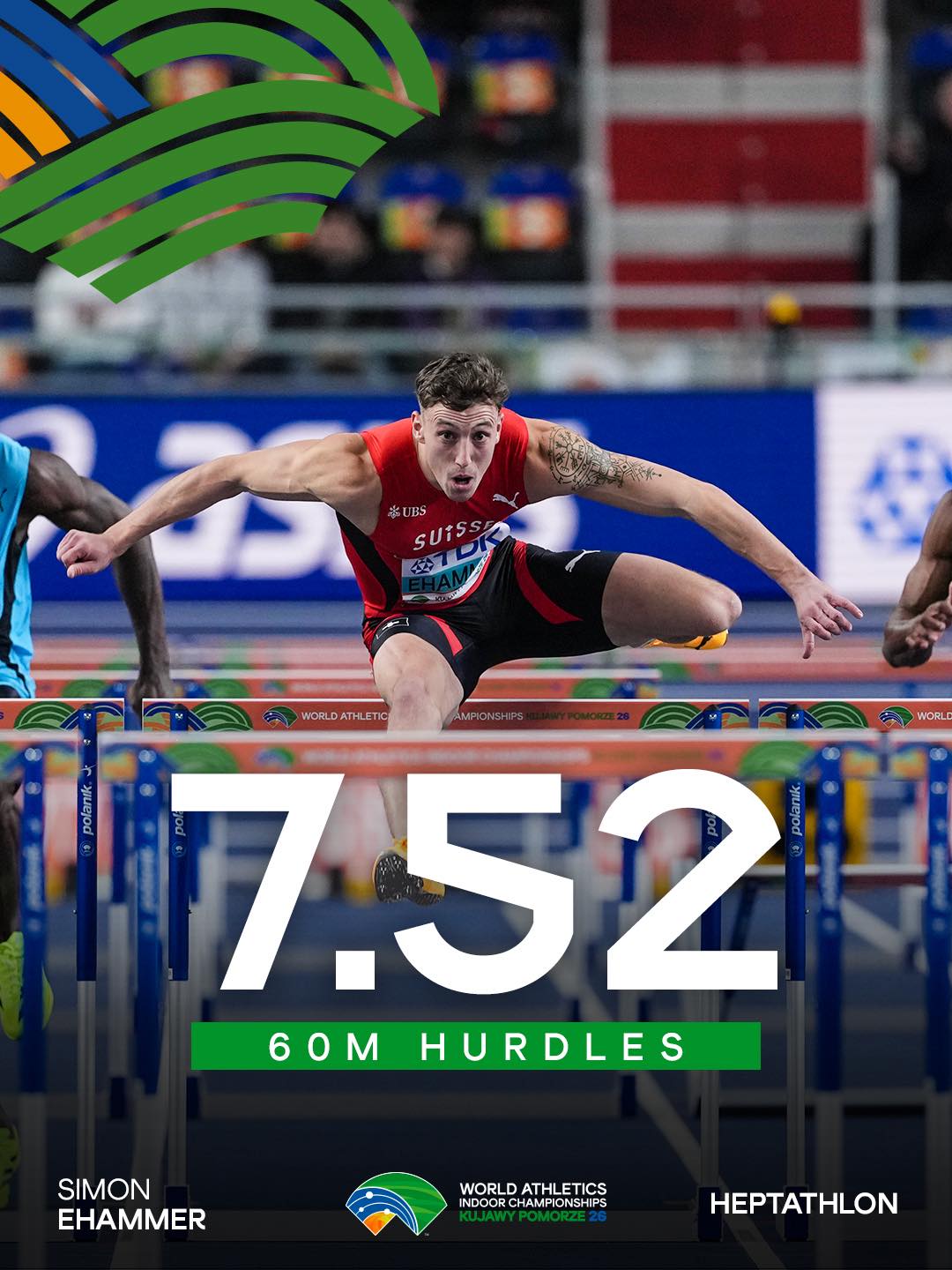 Un nou record mondial in proba de 60 m garduri la heptatlon stabilit de elvetianul Simon Ehammer