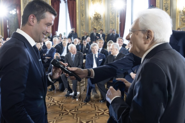 Cristi Chivu intampinat de presedintele Italianei inaintea finalei Cupei