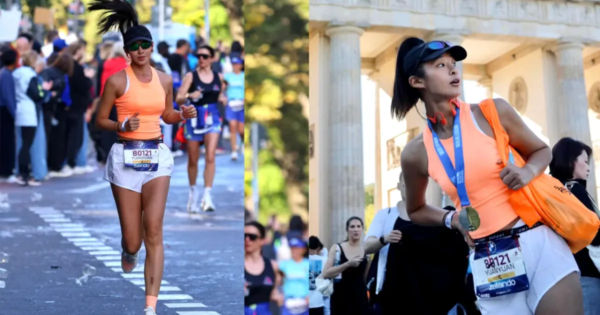 Influenceriță la Maratonul Berlinului: a pedalat pe traseu, apoi s-a lăudat cu recordul
